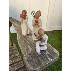 Willow Tree Lot Of 3 Figurines Surrounded By Love Angel Of Comfort You're The Be